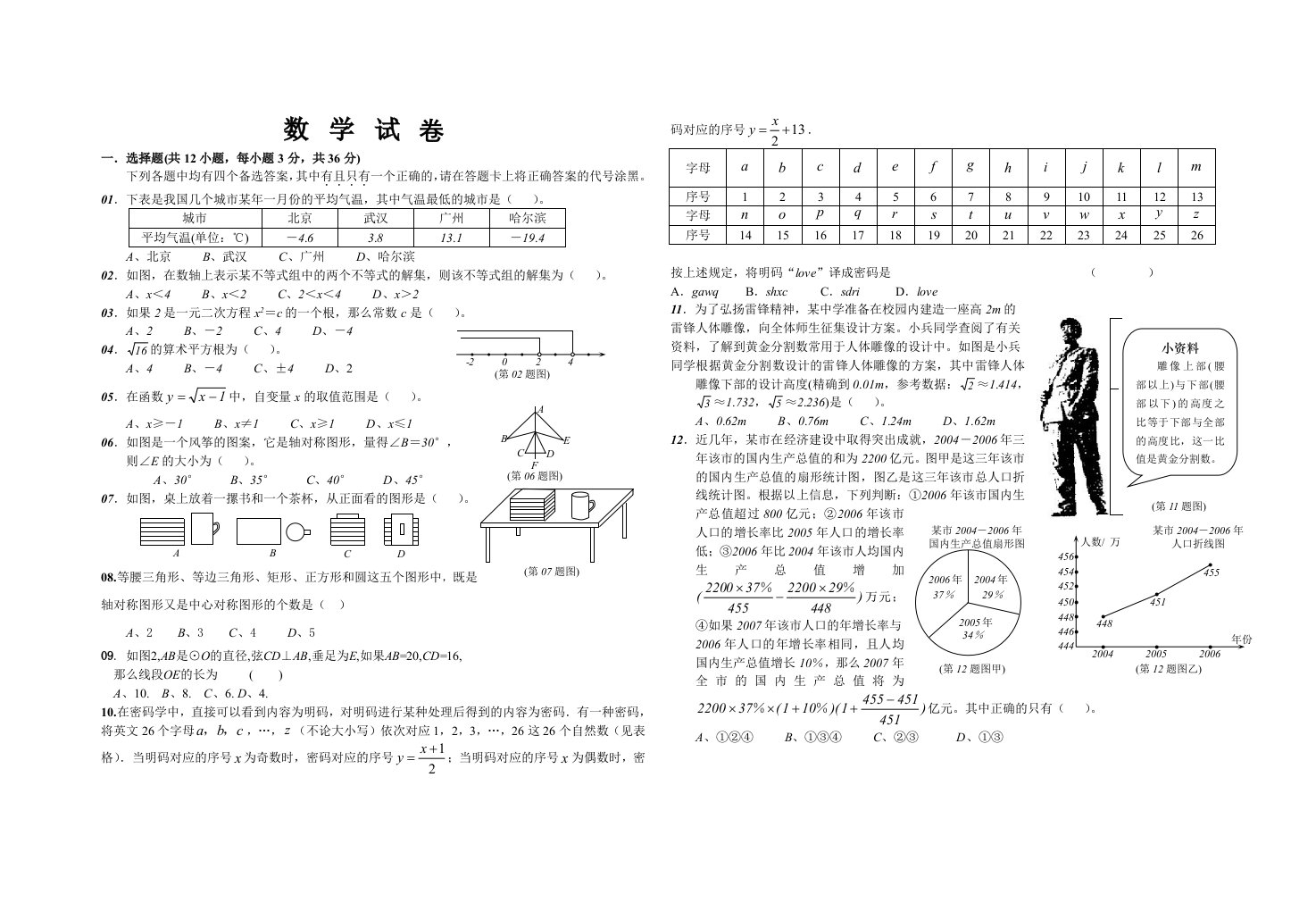 七年级第一学期期末数学试卷