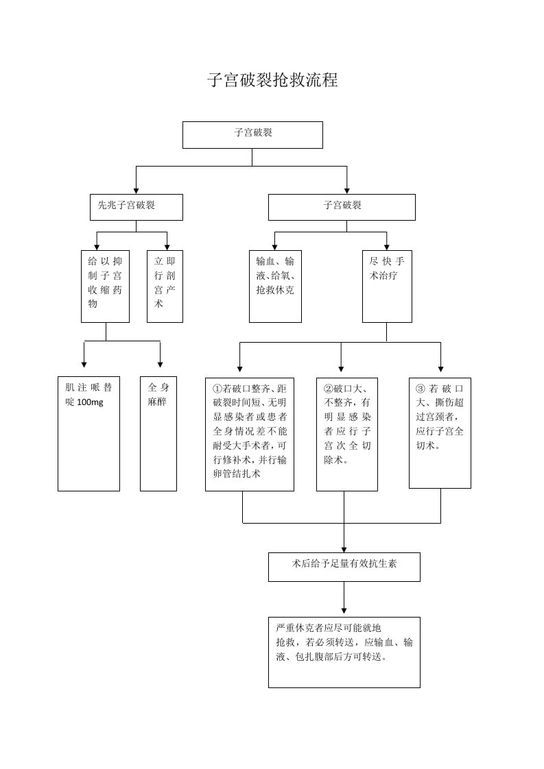 子宫破裂抢救流程