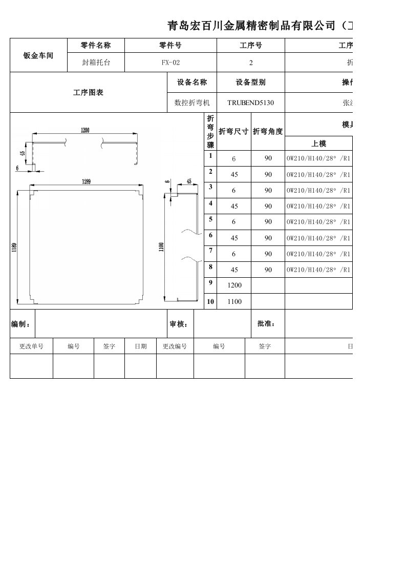 钣金工艺卡片1