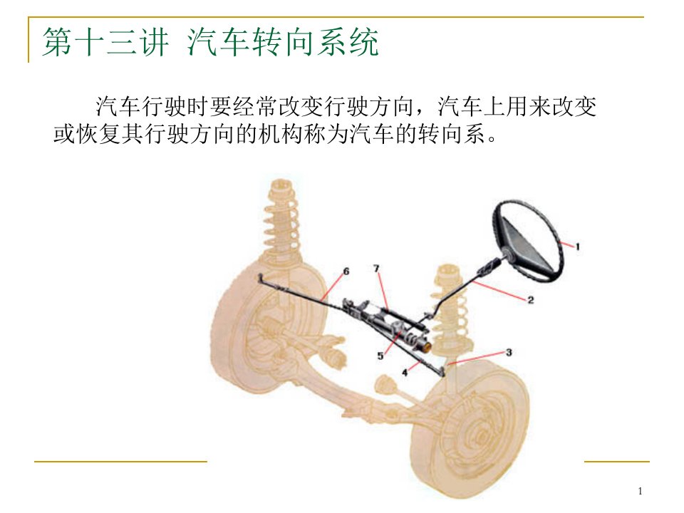 汽车构造教学课件PPT汽车转向系统