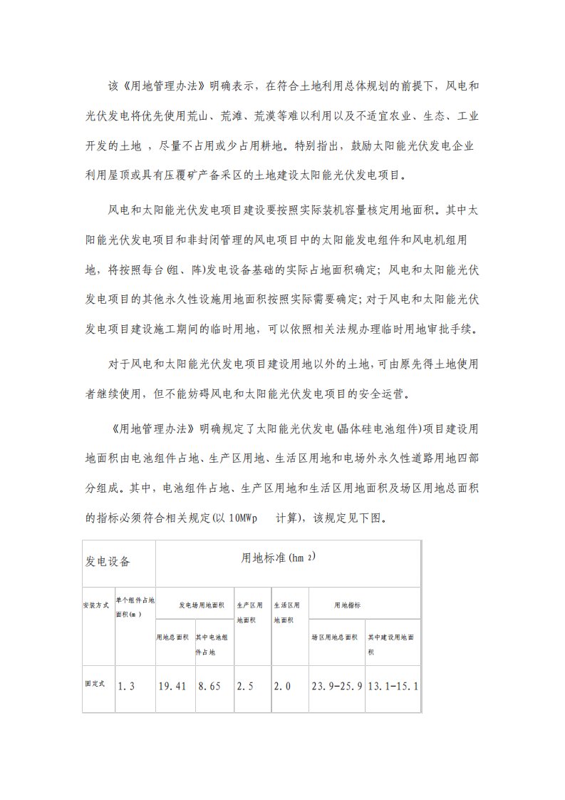 风电和光伏发电用地管理办法解释