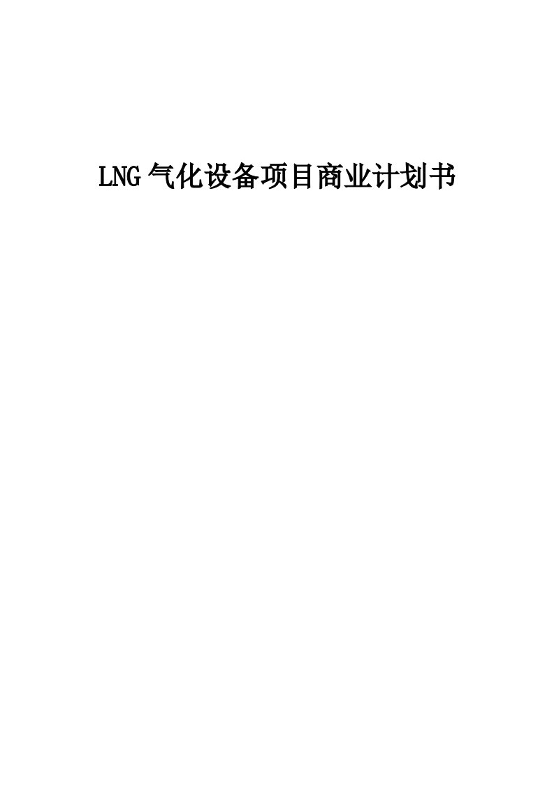 LNG气化设备项目商业计划书