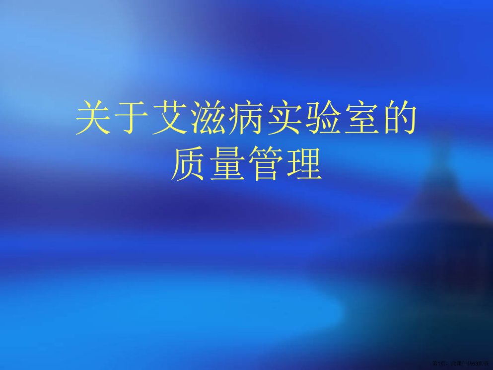 艾滋病实验室的质量管理课件