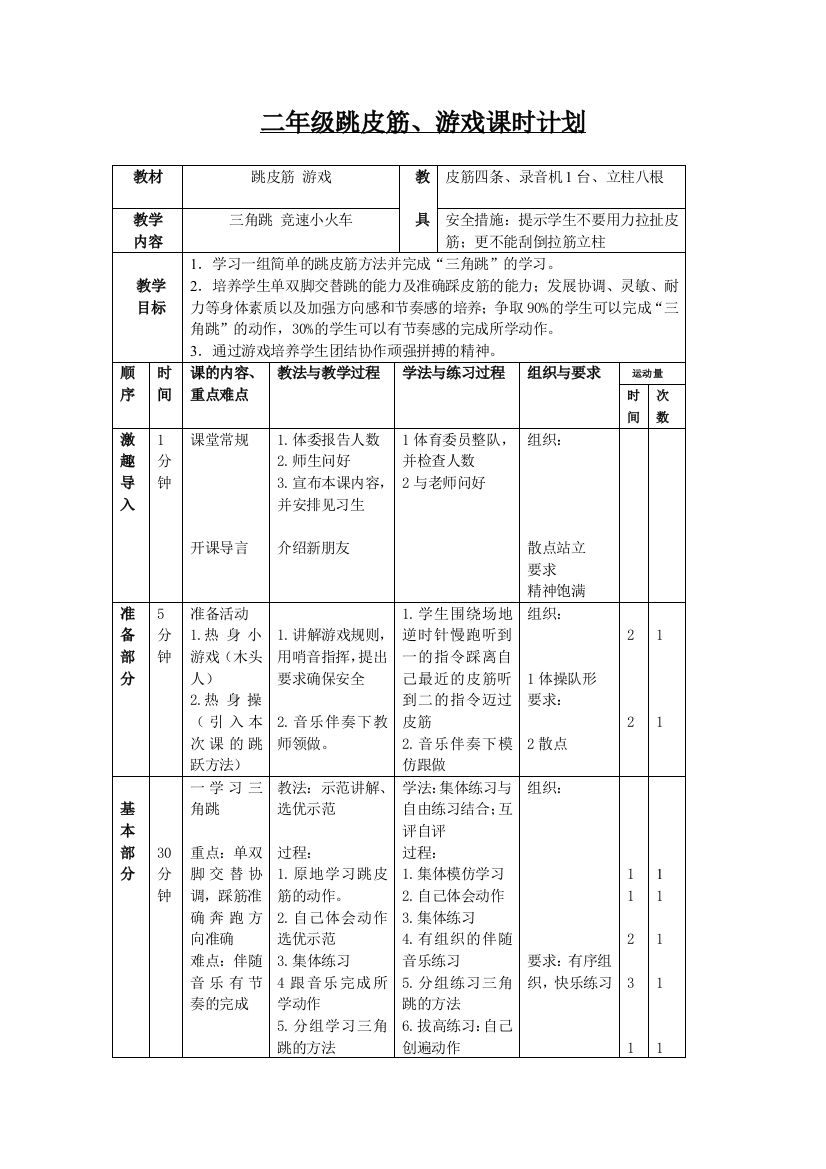 市课材料跳皮筋游戏