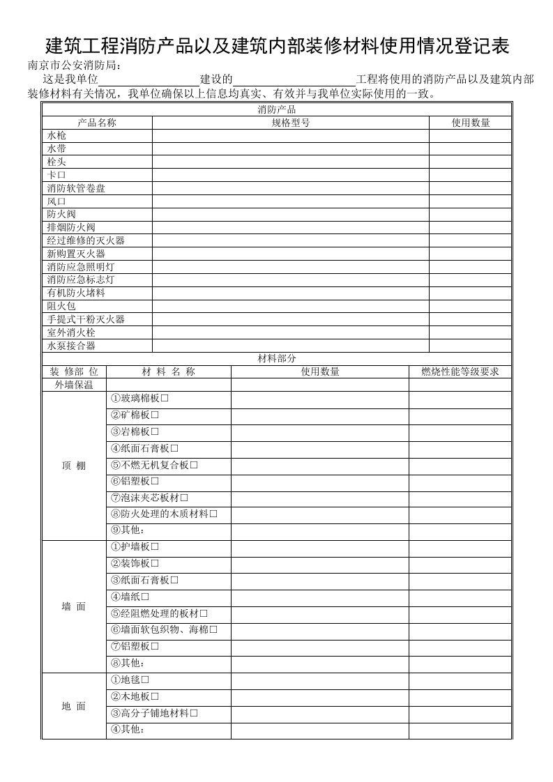 建筑工程消防产品以及建筑内部装修