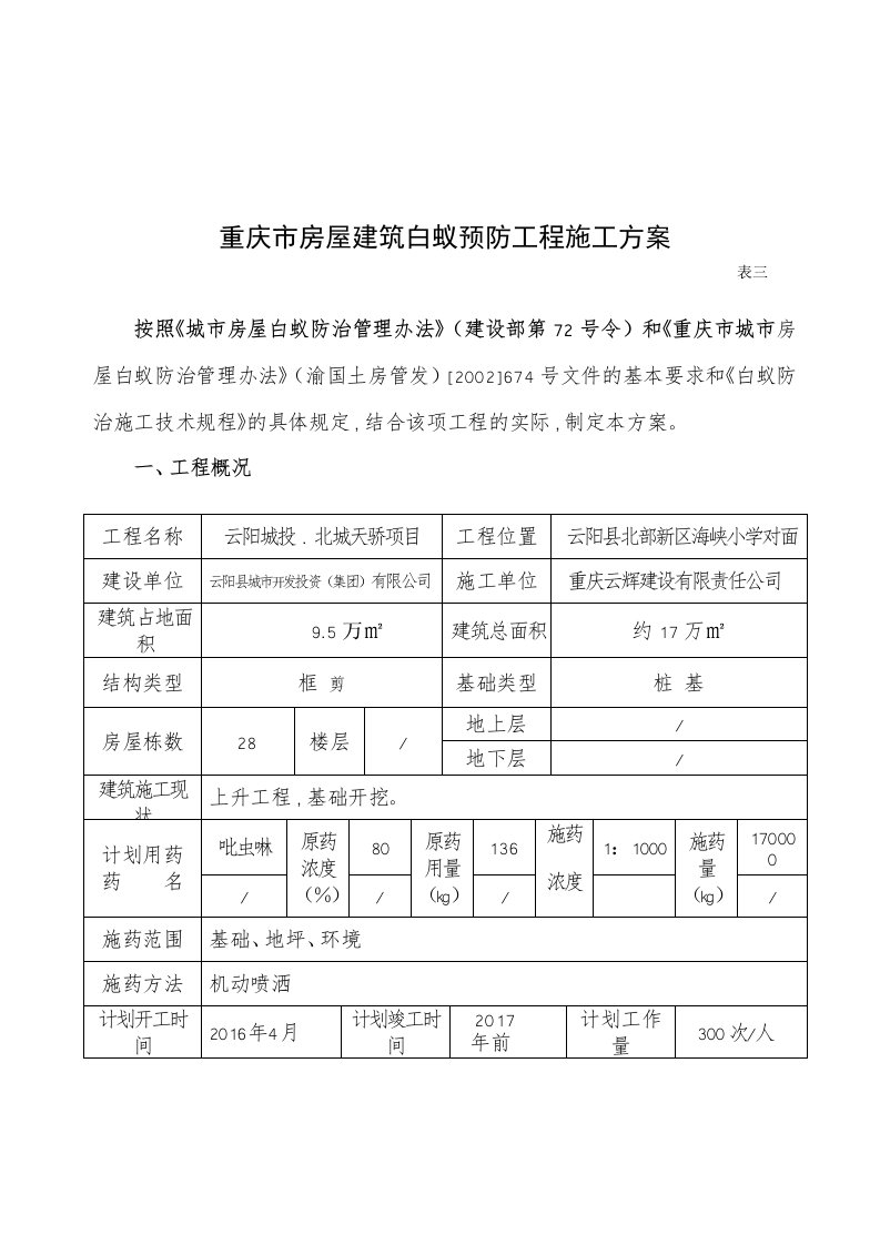 白蚁预防工程施工方案(三)