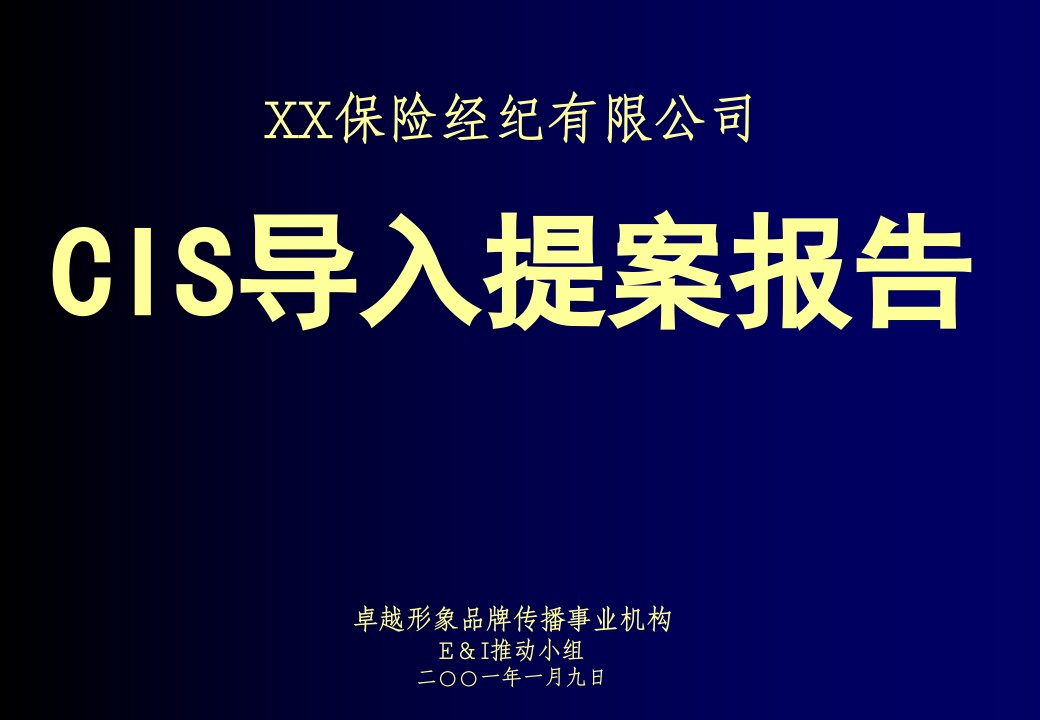 某保险经纪公司CIS导入提案报告