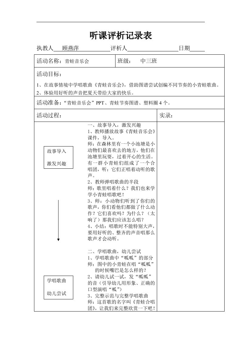 人音版音乐二下《青蛙音乐会》教案