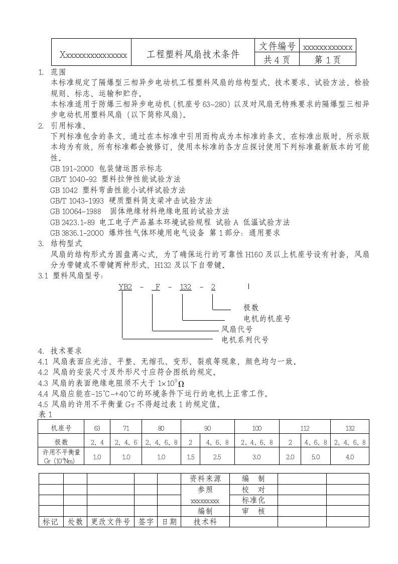 工程塑料风扇技术条件