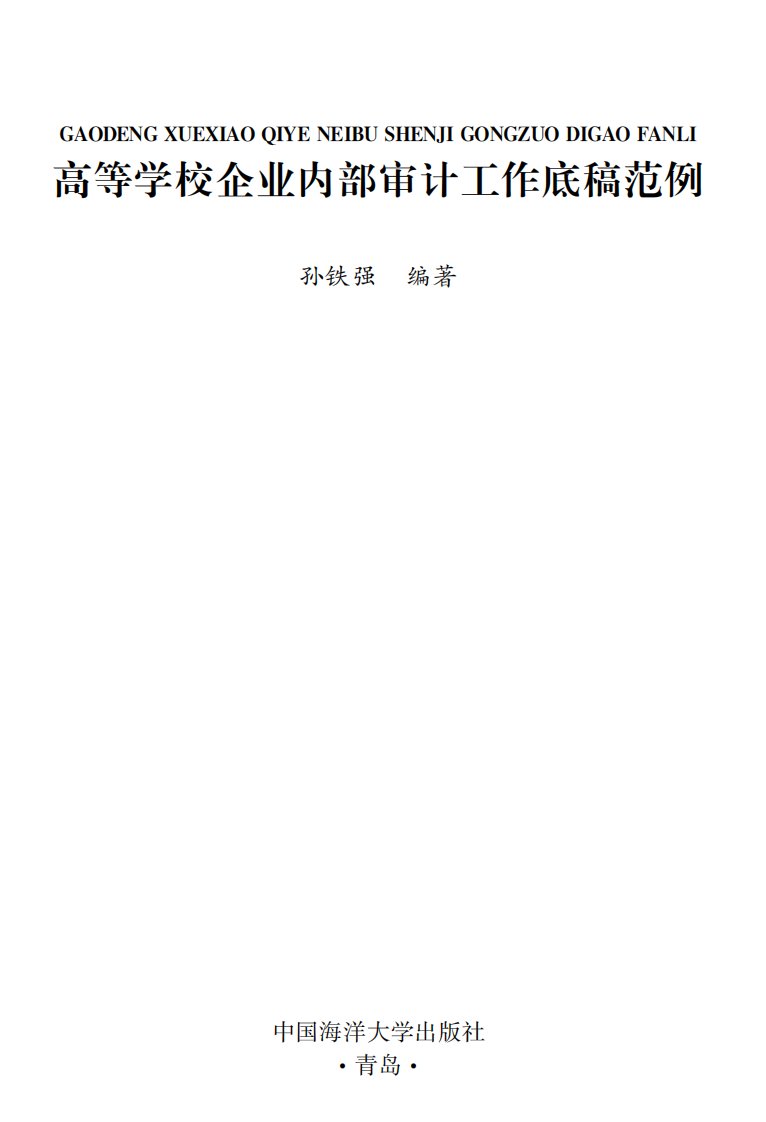 高等学校企业内部审计工作底稿范例