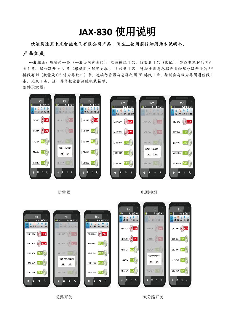 未来电气JAX智能配电箱使用说明书