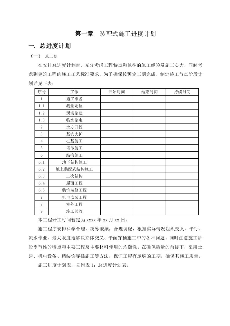 装配式住宅项目施工进度计划策划及标准层工期分析