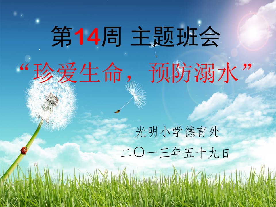 《珍爱生命预防溺水》主题班会