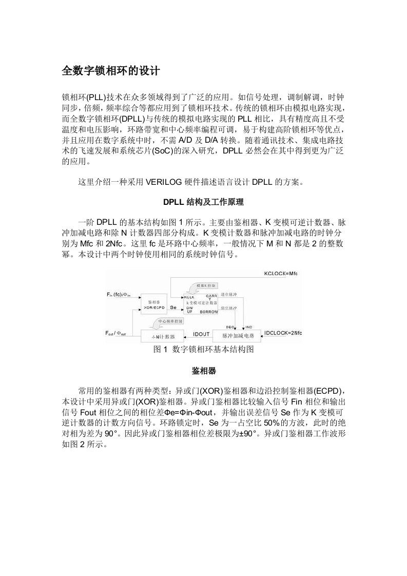 全数字锁相环的设计