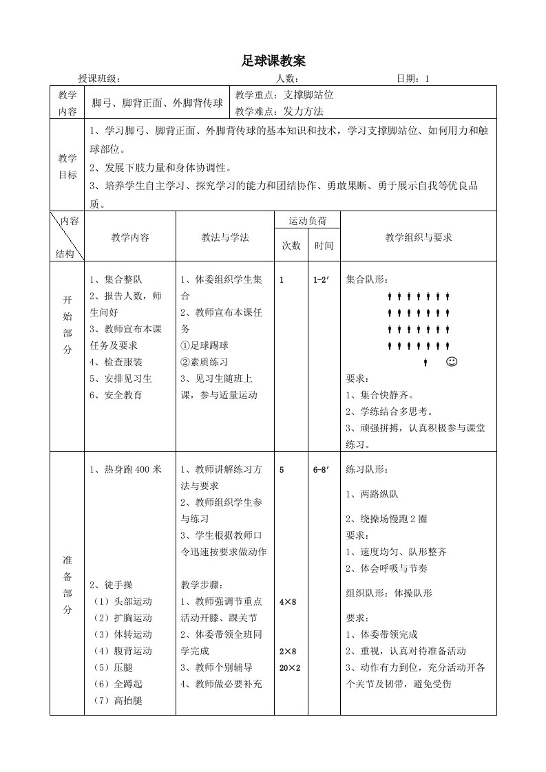 初中足球课教案(全部)