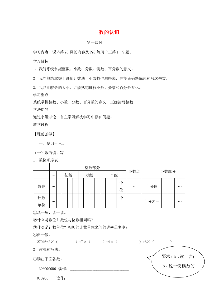 六年级数学下册