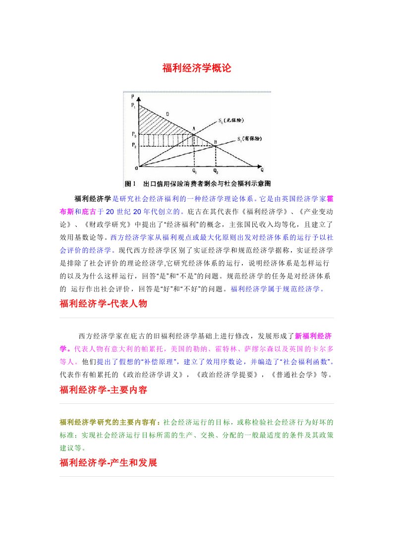 福利经济学概论