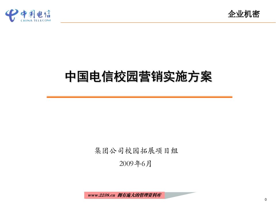 中国电信集团营销方案的实施