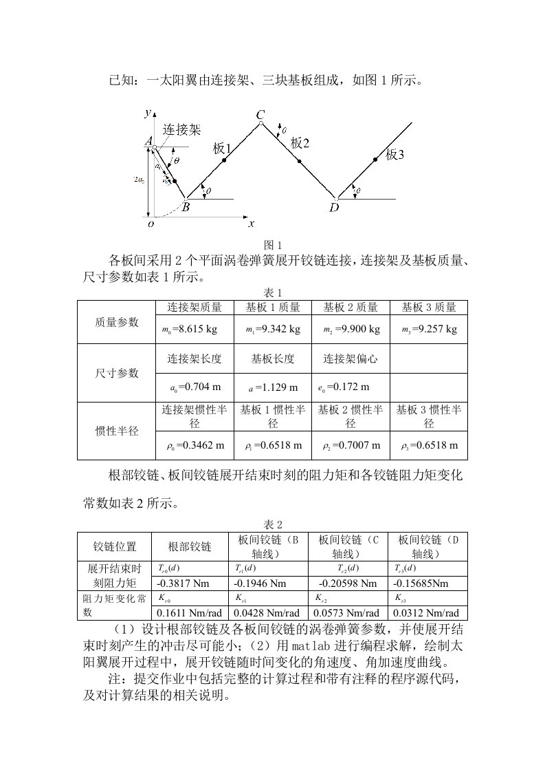 宇航机构与结构大作业2(使用matlab计算太阳冀展开的蜗卷弹簧设计计算与选择)