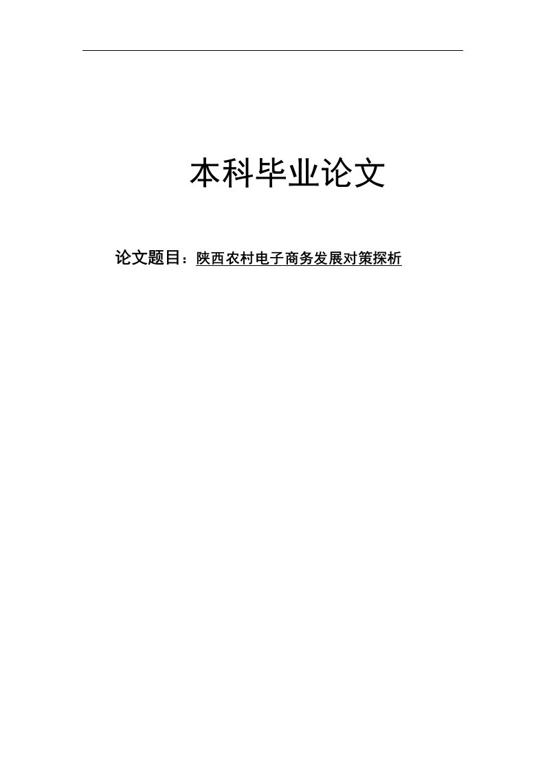 陕西农村电子商务发展对策探析毕业论文