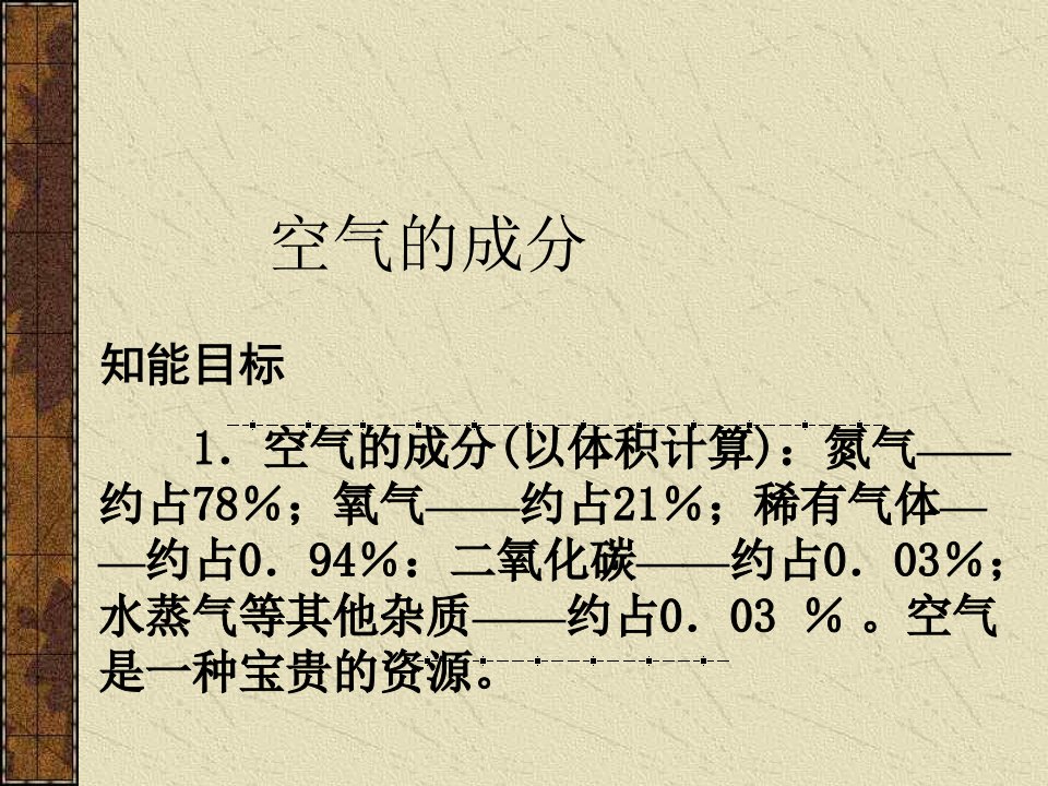 中考复习空气的组成