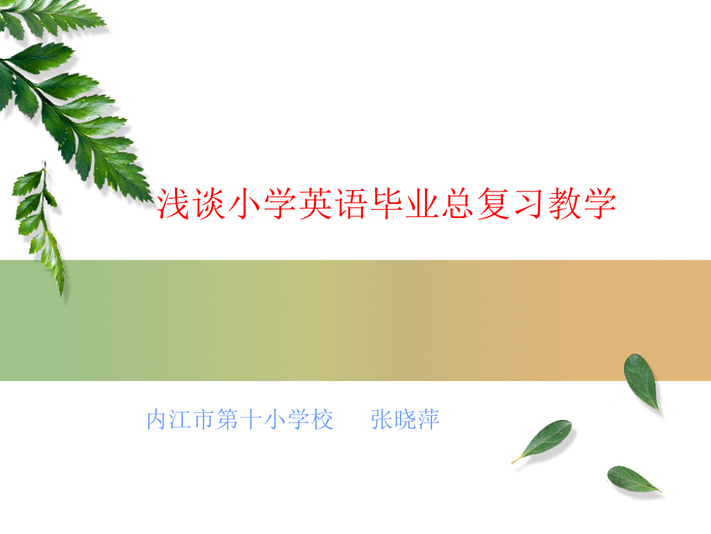 小学英语毕业总复习教学