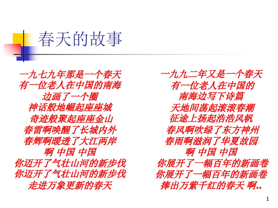 六年级品社腾飞的中国1春天的故事PPT幻灯片