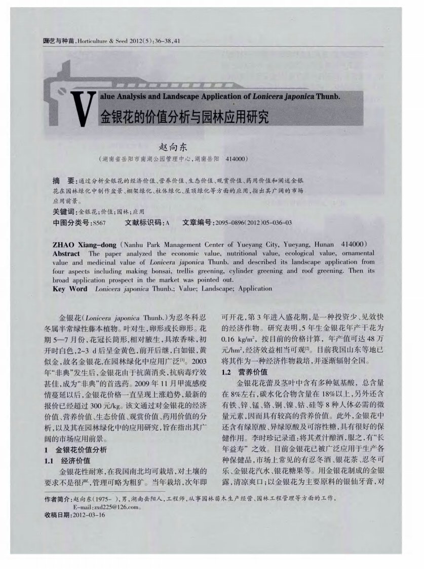 金银花的价值分析与园林应用研究.pdf