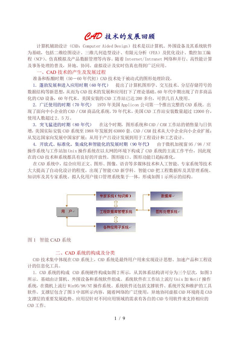 CAD技术的发展回顾