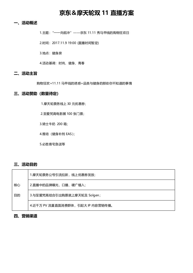 精品文档-京东双11直播方案201711033页