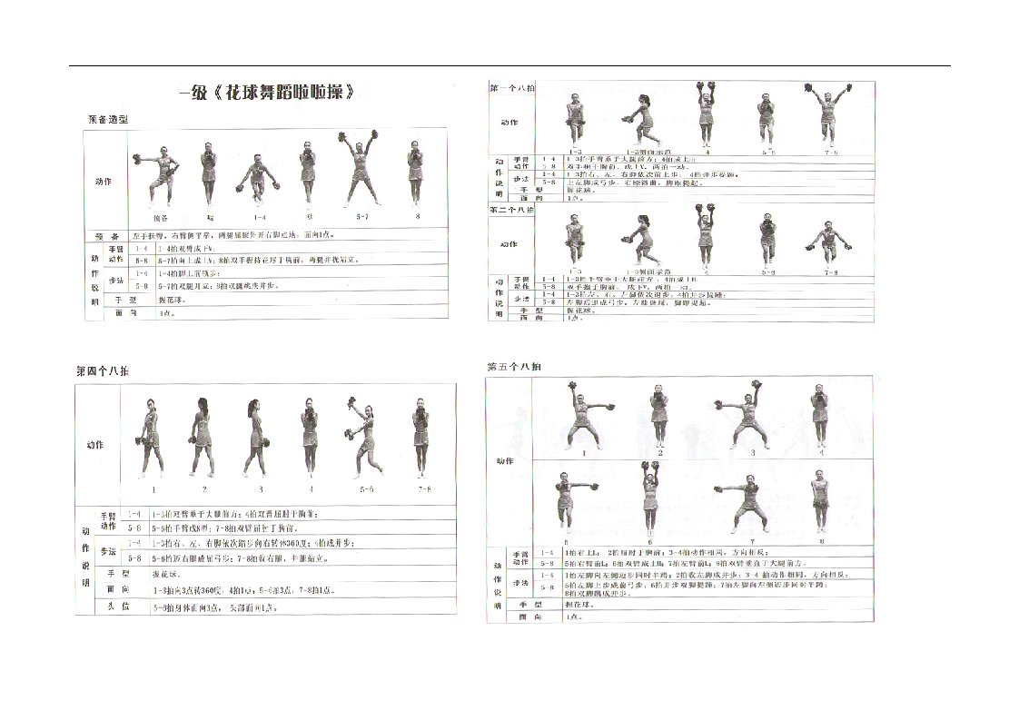花球舞蹈啦啦操一级套路图解