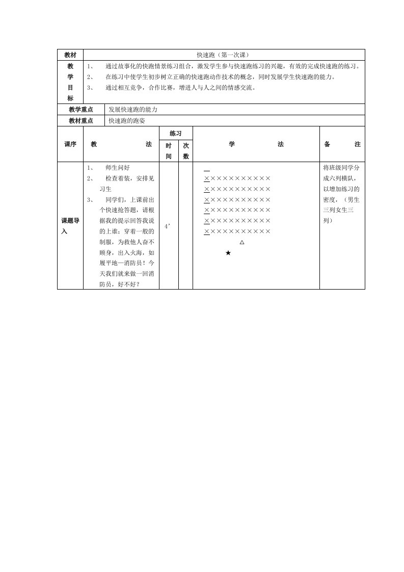 体育课教案-消防员