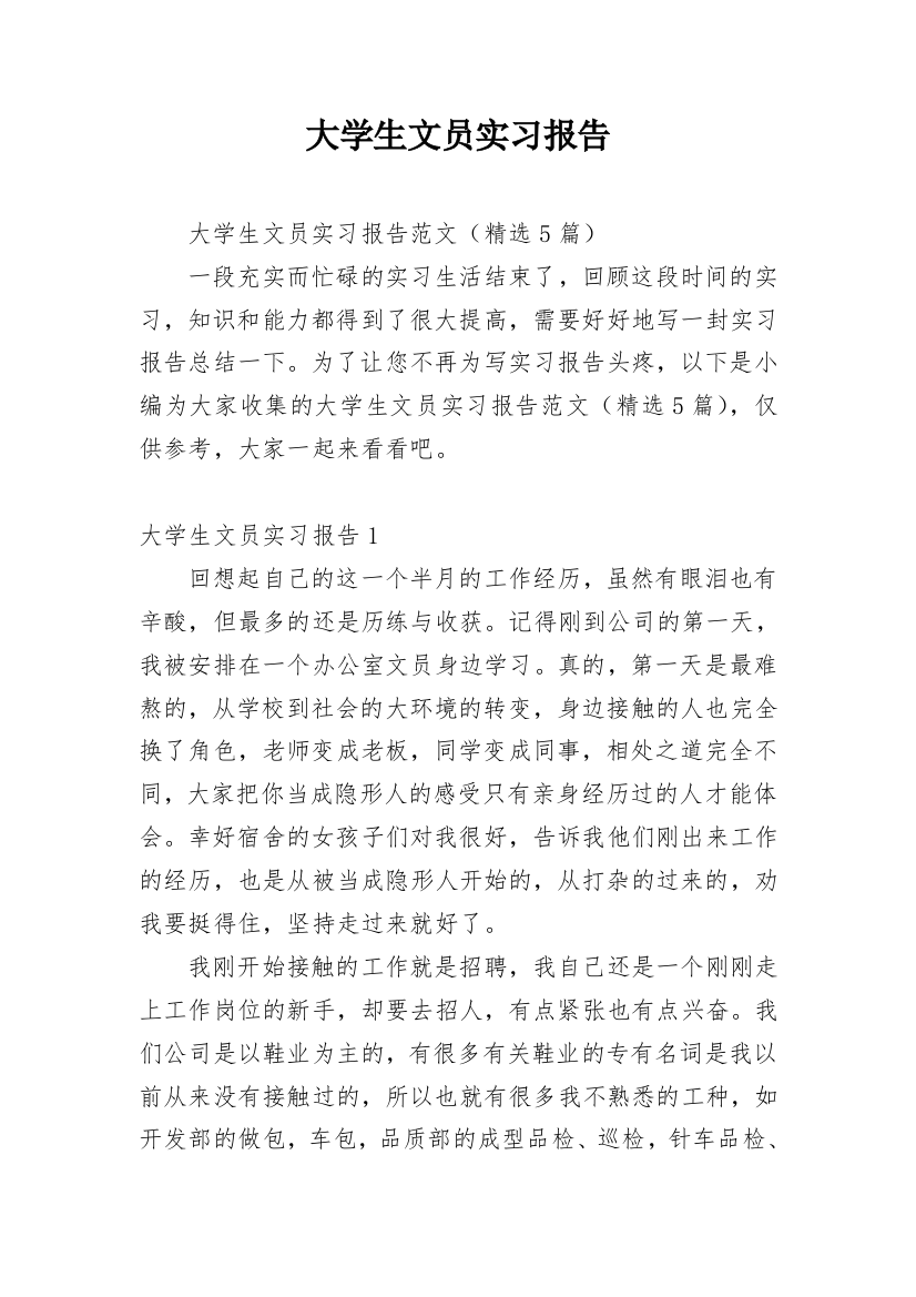 大学生文员实习报告_23