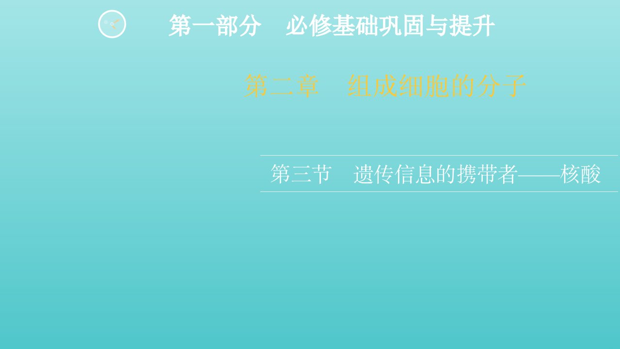 高考生物一轮复习第一部分必修基础巩固与提升第二章第三节遗传信息的携带者__核酸课件新人教版