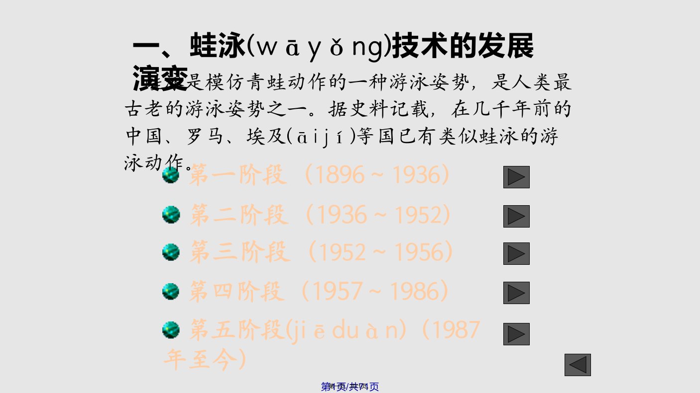 蛙泳教学法PPT课件