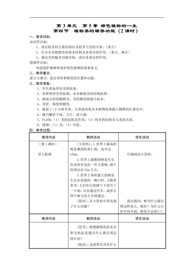 苏教版生物七上第四节《