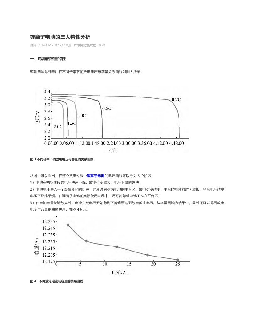 LFP电池容量电压内阻分析