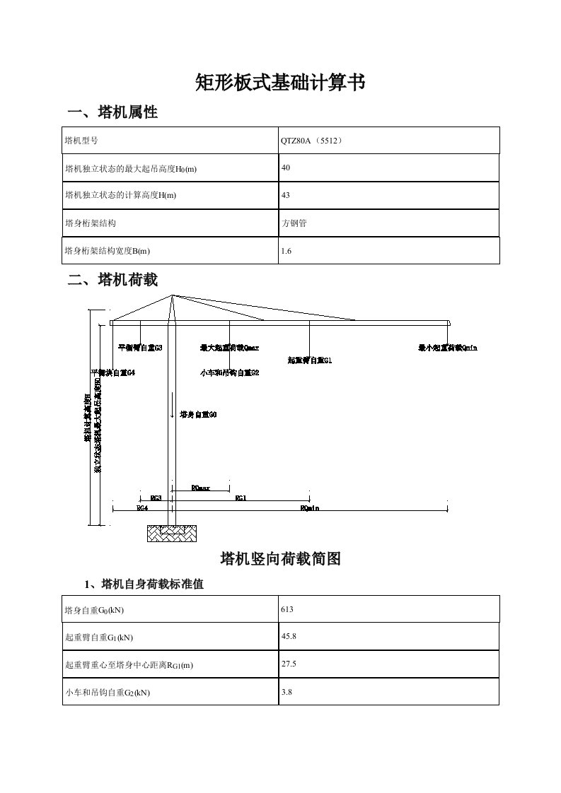 矩形板式基础计算书