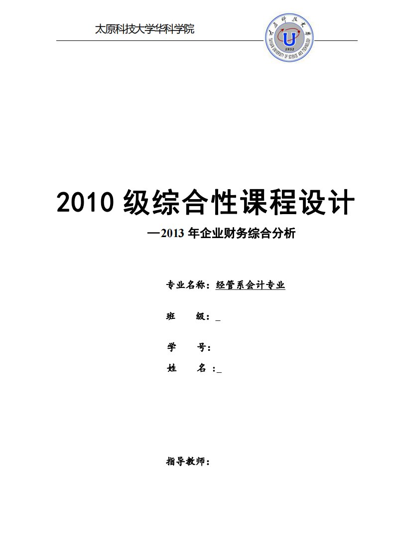 上市公司财务报表分析模板