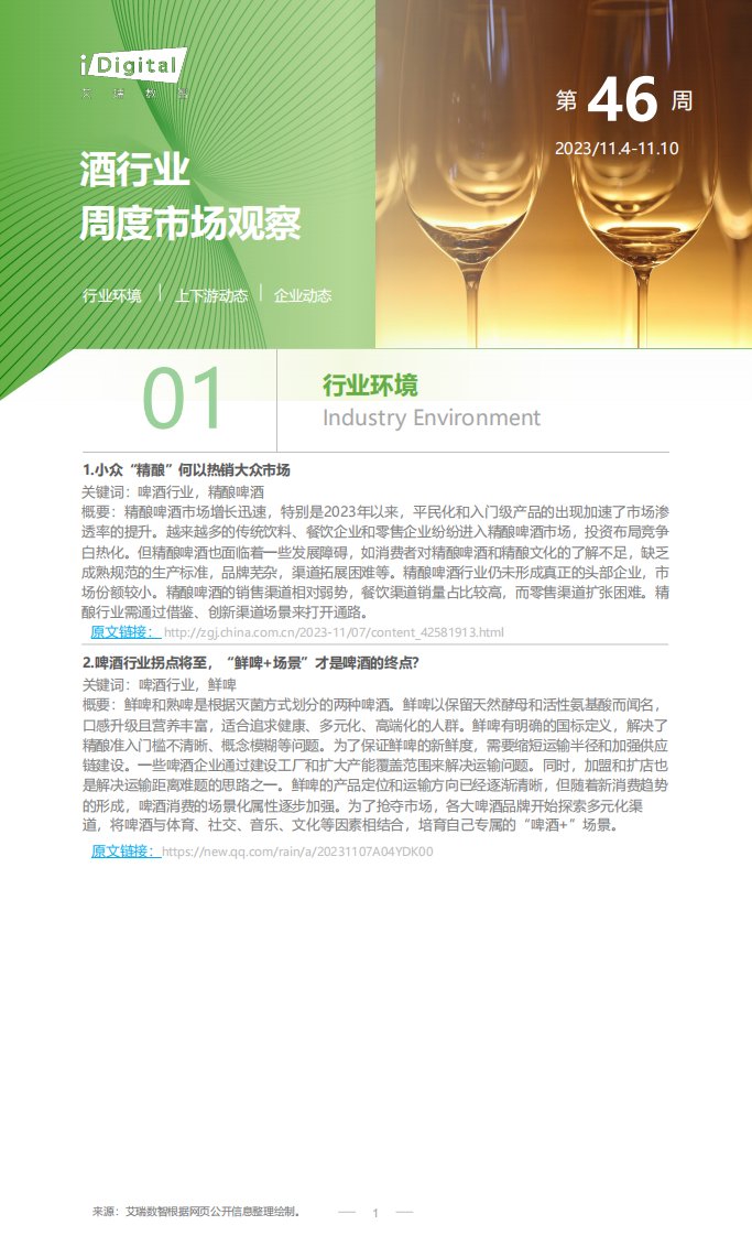 艾瑞咨询-酒行业周度市场观察2023年第46周-20231112