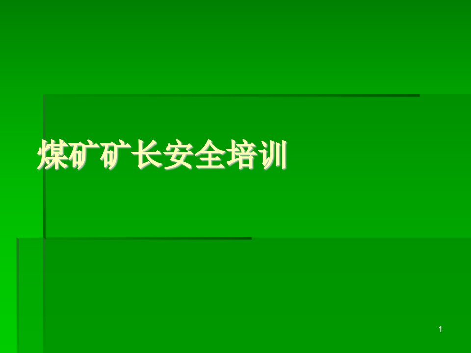 煤矿矿长安全培训