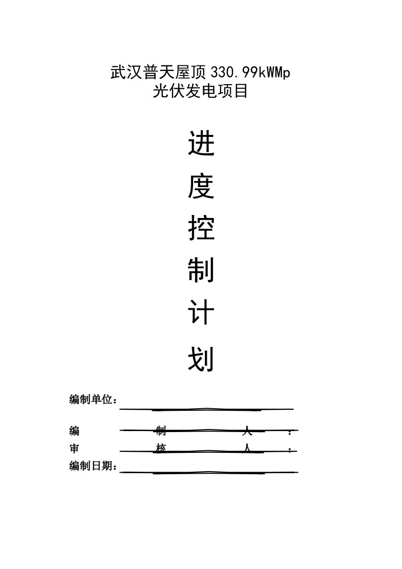 光伏发电项目进度控制计划