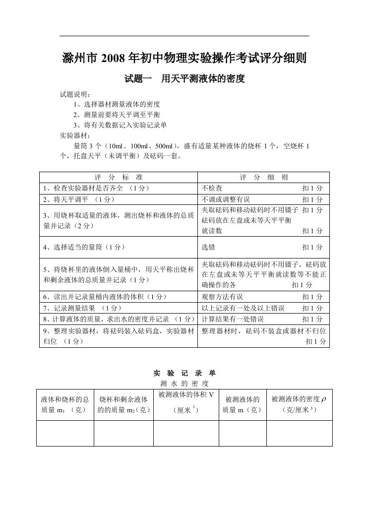 长鸿杯初中物理竞赛试题初二年级