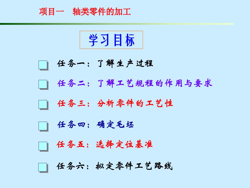 项目一轴类零件的加工