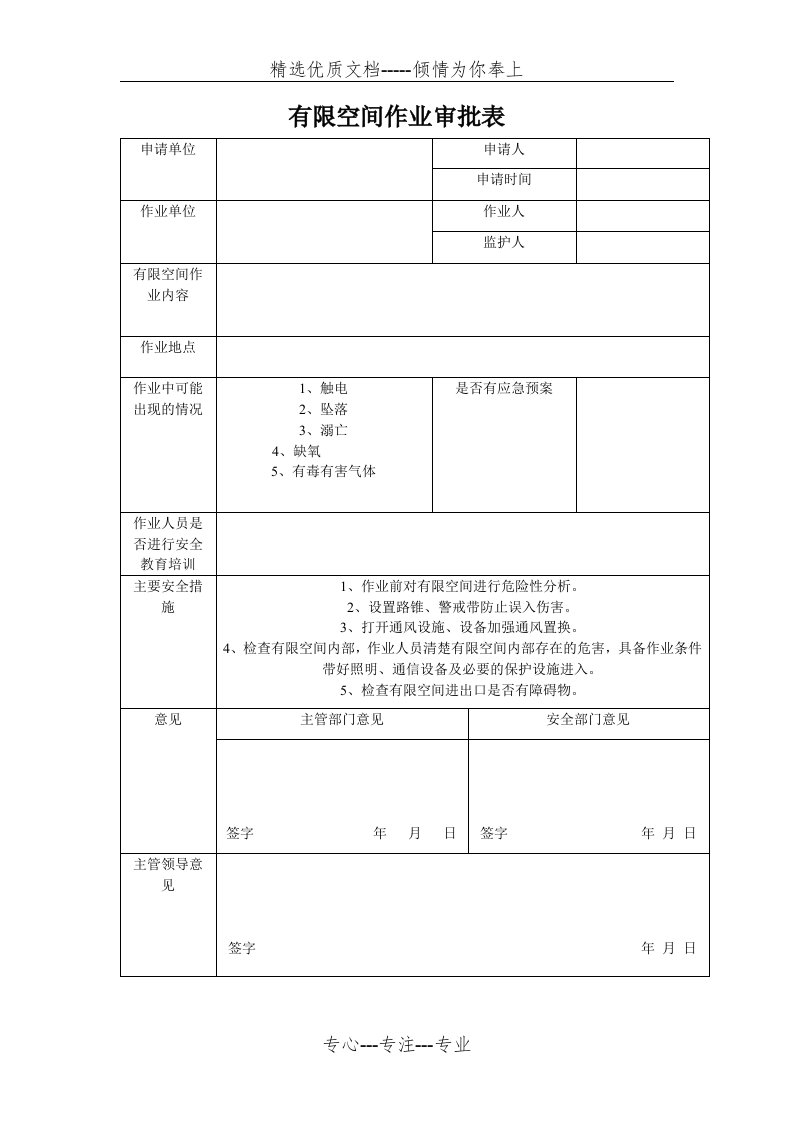 有限空间作业审批表(共2页)