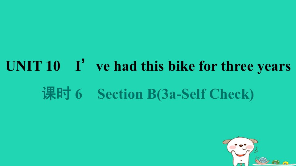 辽宁省2024八年级英语下册Unit10I'vehadthisbikeforthreeyears课时6SectionB3a_SelfCheck课件新版人教新目标版