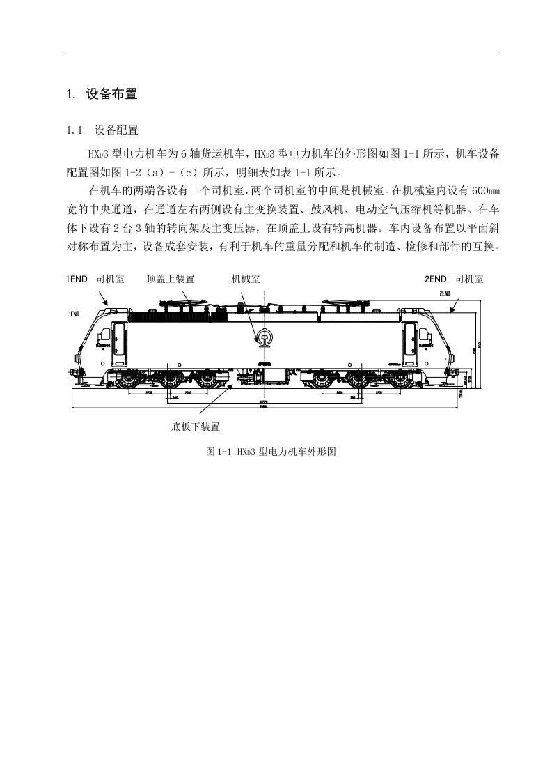 HXD3机车布置