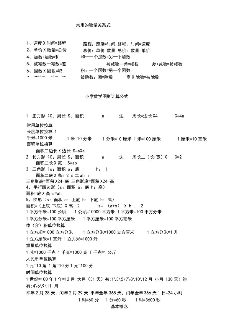 【强烈推荐】小学五年级数学总复习资料