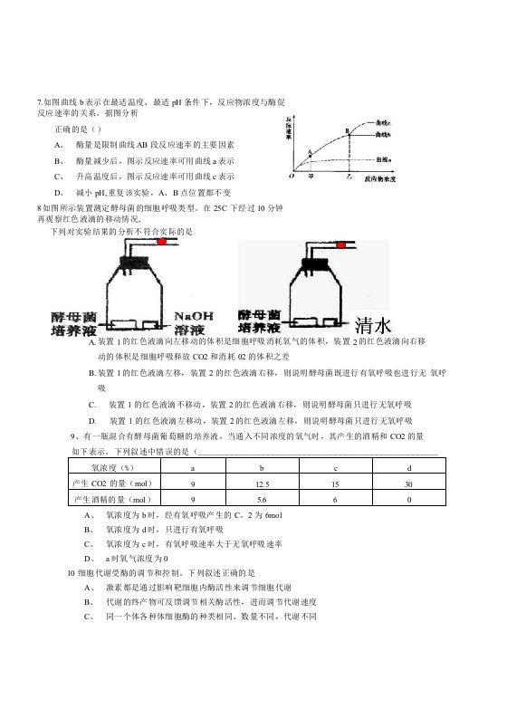 高三生物测试卷(1)