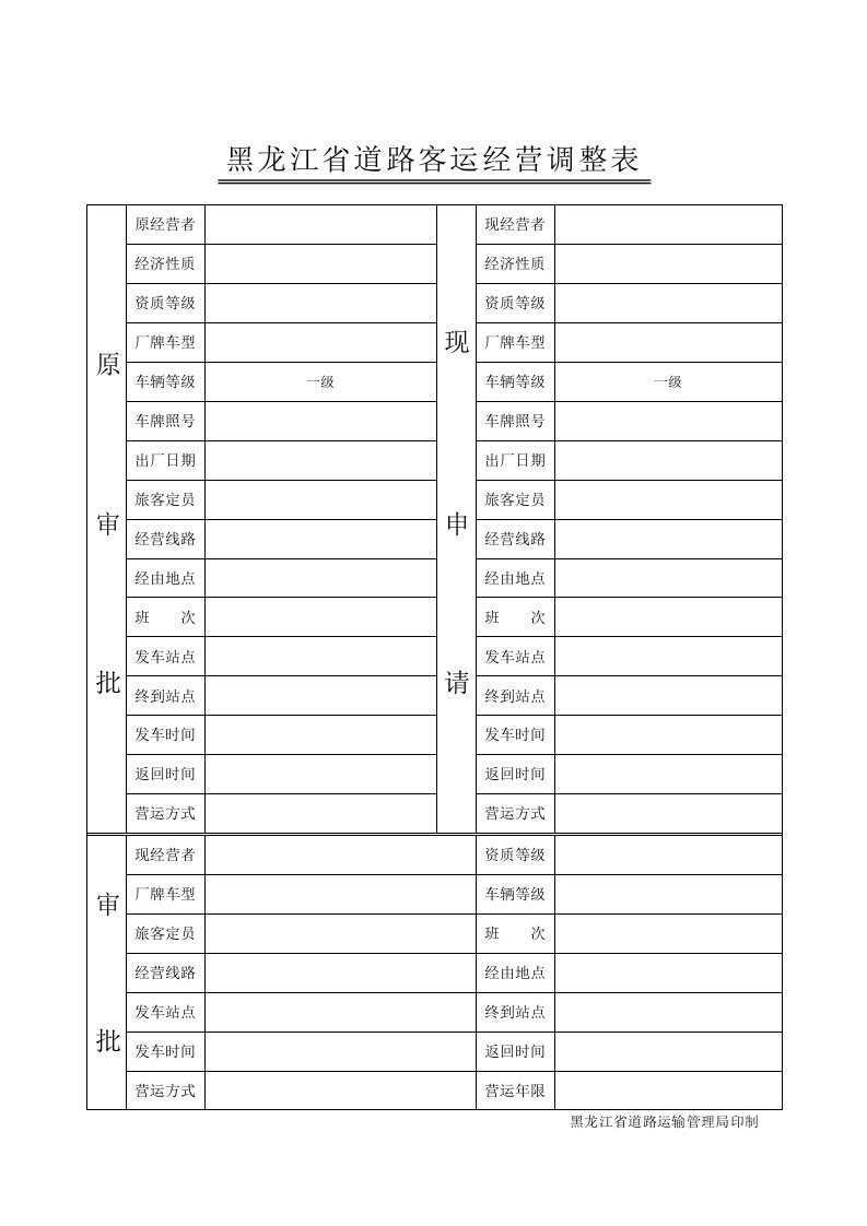 黑龙江省道路客运经营调整表fff